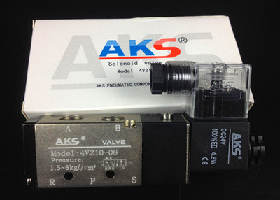 AKS亚德客型电磁阀4V410-15AC220VDV24/12二位五通换向气阀