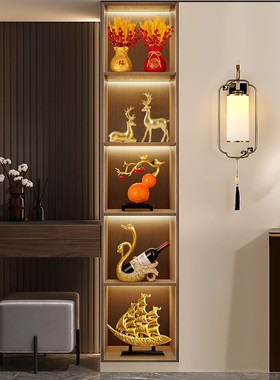 现代2024新款酒柜装饰品摆件轻奢高档客厅家居玄关餐边电视玻璃柜