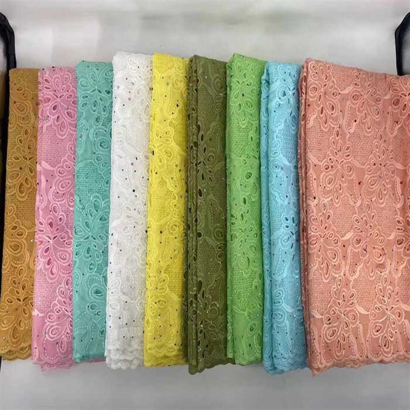 新款涤光丝珠片绣面料水溶蕾丝刺绣满幅立体镂空绣仙气时尚非洲la