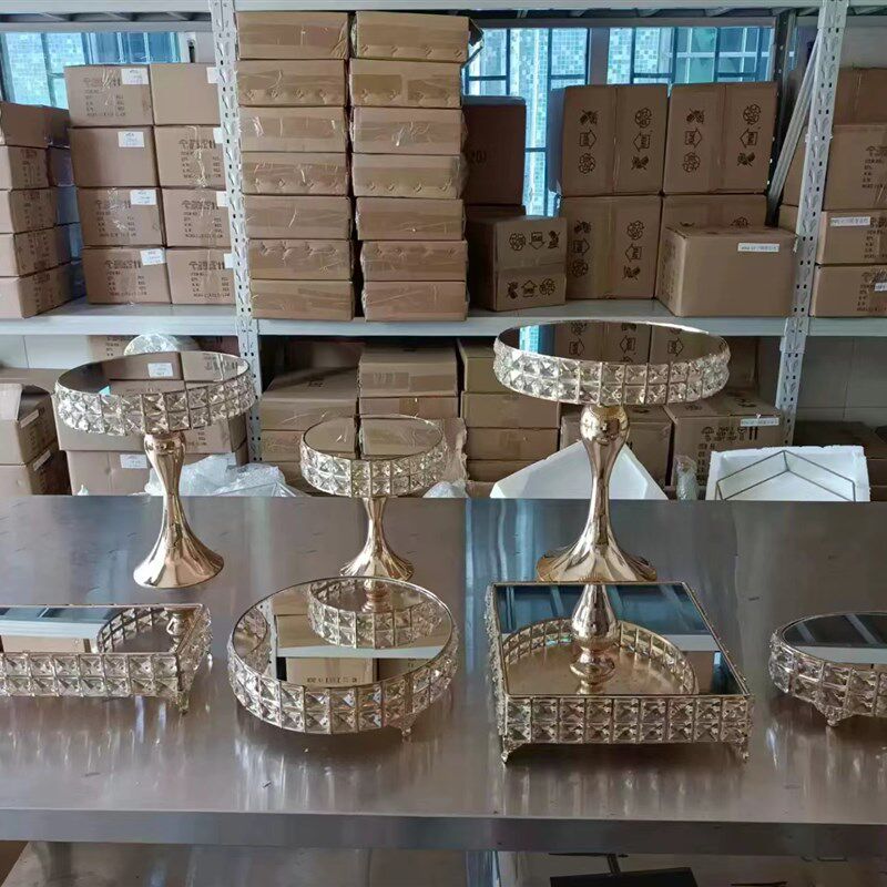 欧式铁艺水晶款甜品台展示架婚礼宴席典礼庆贺甜品架茶歇摆台架子