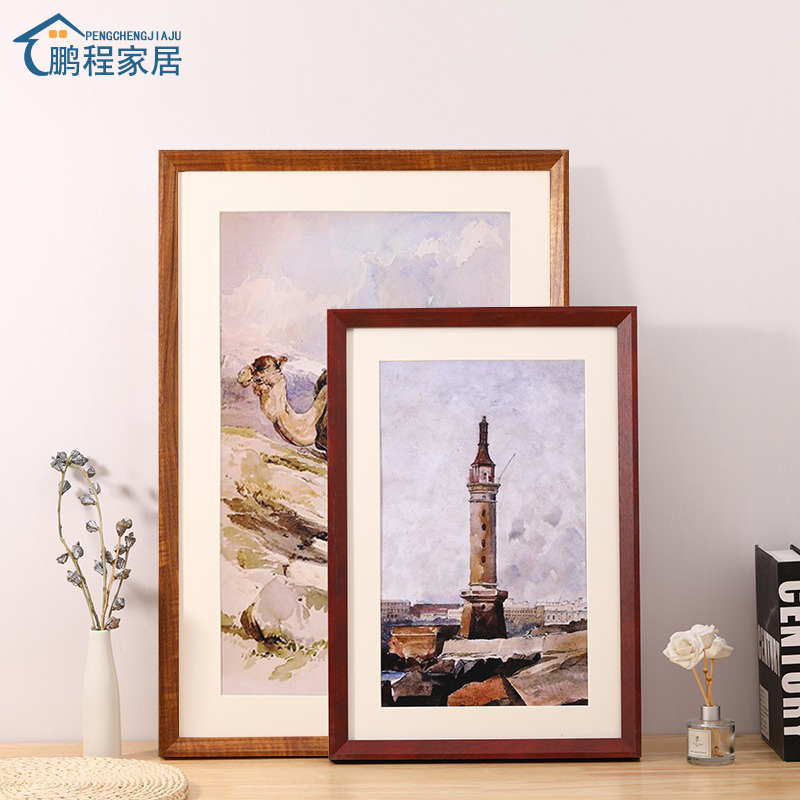 实木相框定制大画框装裱任意尺寸拼图框1000片A3a4k8开外框架挂墙