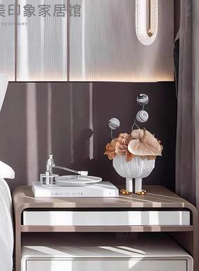 简约现代床头柜唱片扩香器花器花艺软装创意摆件桌面样板间装饰品