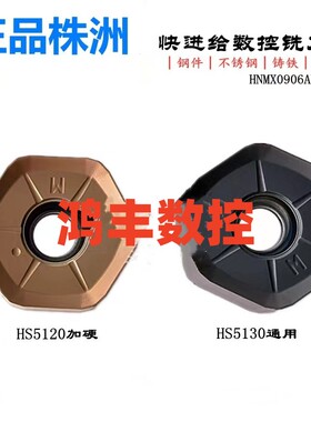 株洲哈德双六角12刃快进给铣刀片HNMX0906ANSN M HS5130 5120黑色