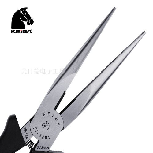 日本马牌KEBIA ET-328S电工尖嘴钳 加长咀/尖头钳 8寸有牙尖嘴钳