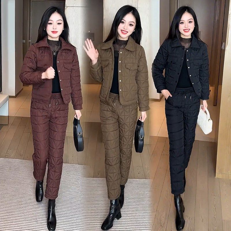 冬季时尚棉衣套装女小个子2025新款F高级感时髦洋气减龄显瘦两件