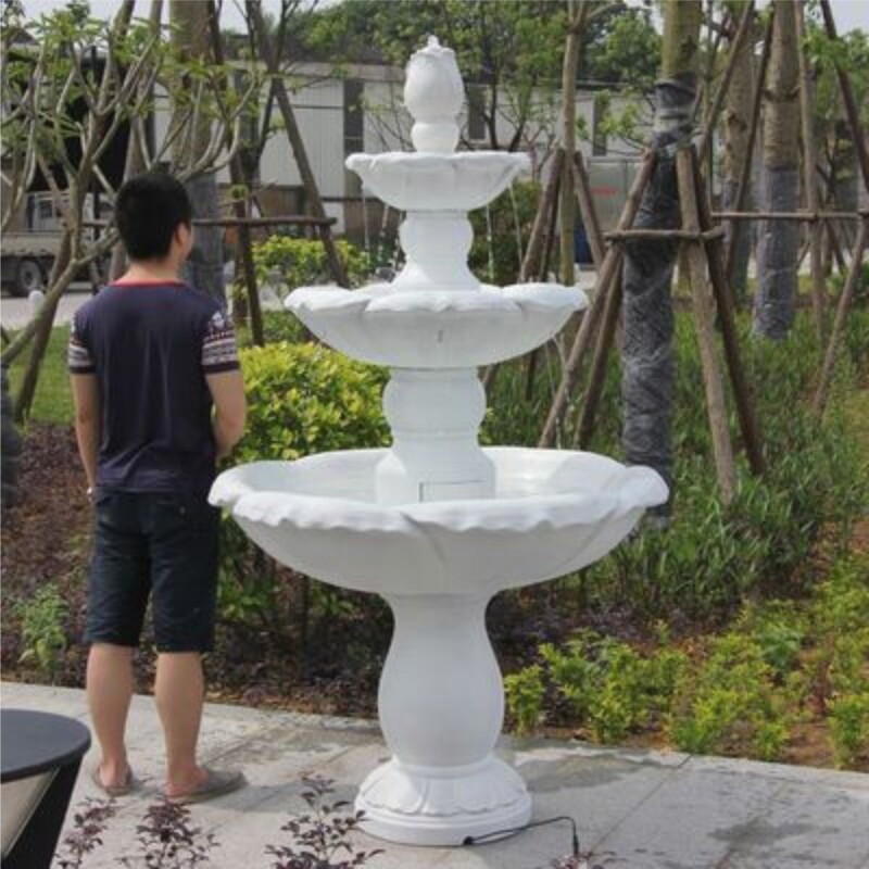 欧式大型假山招财流水婚庆影楼道具花园别墅鱼池喷水景观喷泉摆件