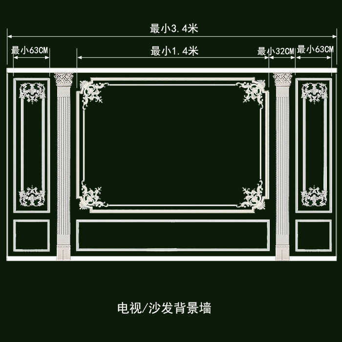 背景墙边框装饰条欧式客厅餐厅沙发电视背景装修pu线条仿石膏线条