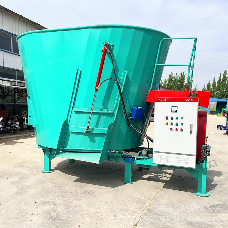 牛羊养殖饲料加工设备12方立式TMR饲草搅拌机双轴电机直连搅草机