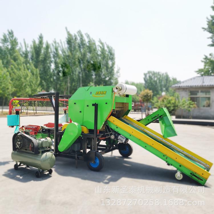 大型青储饲料打包机秸秆青贮打包机打捆包膜一体生产厂家