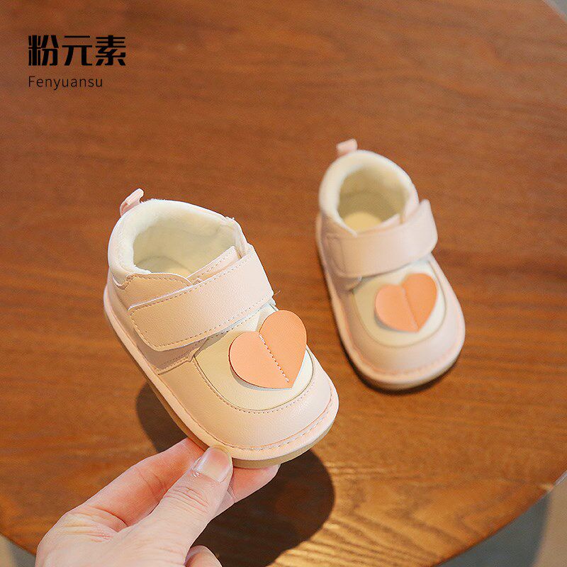 婴幼儿棉鞋6一12月婴儿鞋子秋冬叫叫鞋女宝宝学步鞋冬季加绒软底9