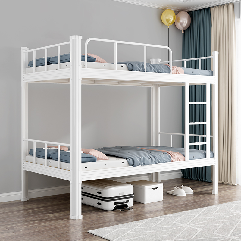 铁艺床上下铺双层铁床成人高低床员工学生宿舍床1 2米单人钢木床