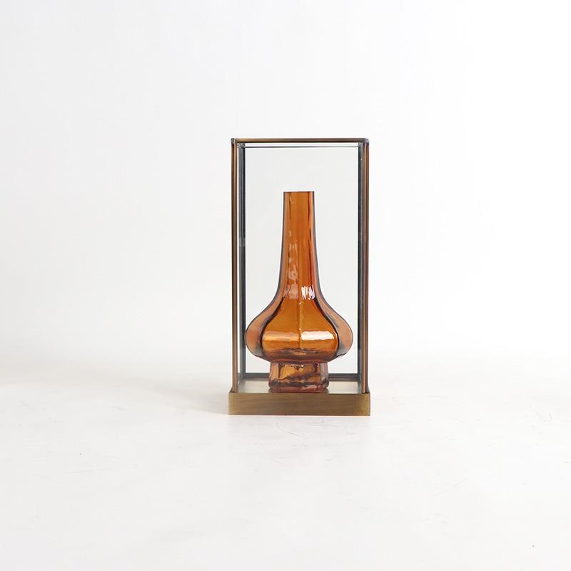 新中式现代花瓶玻璃展示罩摆件样板房间茶室家居简约软装饰品摆设