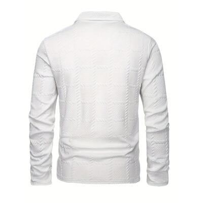 Stylish Knitted Jacquard Polo Shirts for men Casual Shir跨境