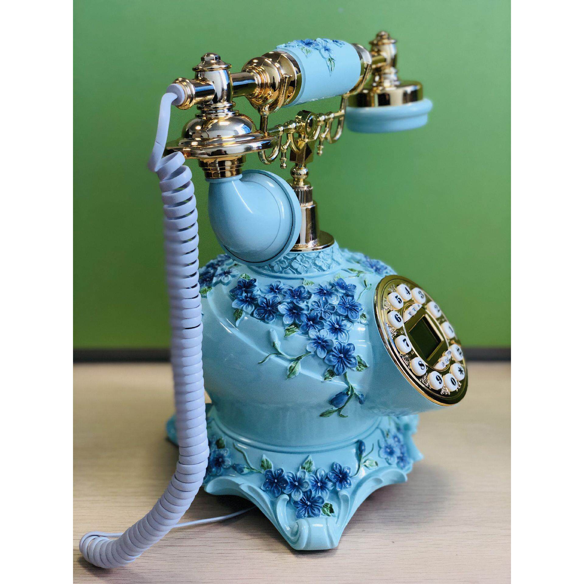 仿古电话机 欧式家用创意座机 时尚白色镶钻石老式电话机家用办公