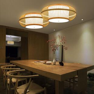 新中式 手工竹编吊灯客厅卧室餐厅田园茶室茶东南亚茶楼竹艺灯具