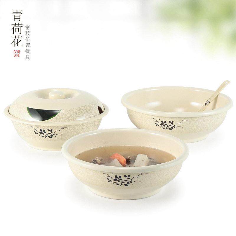 凯柏雅仿瓷汤盆酒店饭店餐具大号饭碗面碗酸菜鱼大盆碗A5密胺汤碗