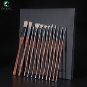 甄选马利油画笔套装 梨花木美术专用水洗猪鬃画笔丙烯水粉笔刷扇形
