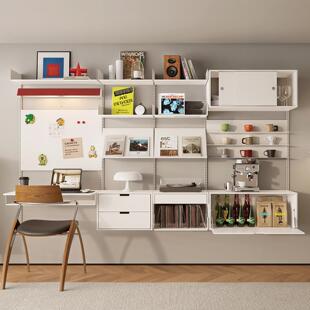 TOYA客厅墙上置物架洞洞板展示架小户型可移动陈列架挂墙轨道书架