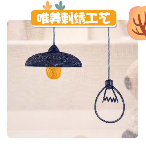 子母床下铺梯形绣花蚊帐儿童上下床高低床双层床家用不挡书架