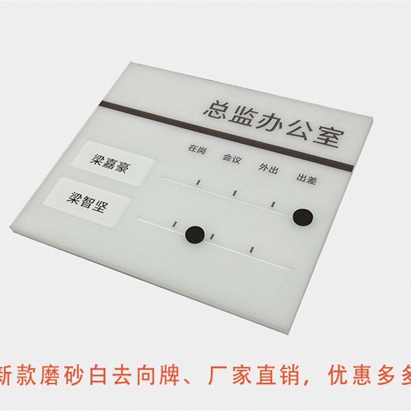 精品亚克力可更换人员去向牌在岗工作状态一栏表办公室人员科室牌