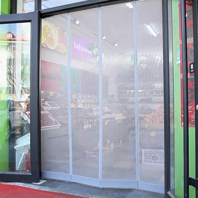 2025新款防蚊门帘夏季店铺商用大门推拉挂式P磁性自吸通风透气纱