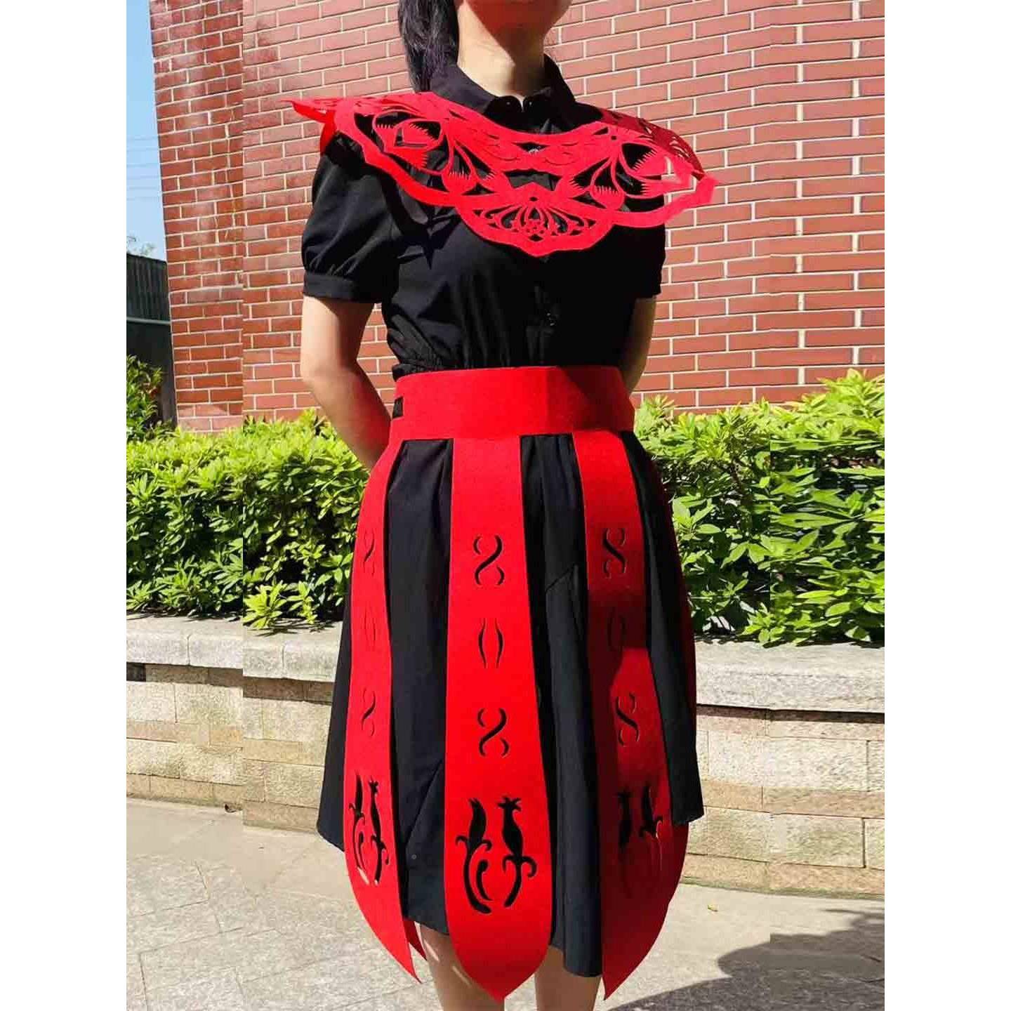 学校秀儿童云肩剪走纸服装镂空剪纸纸成品走秀植VNQ绒布剪服饰披