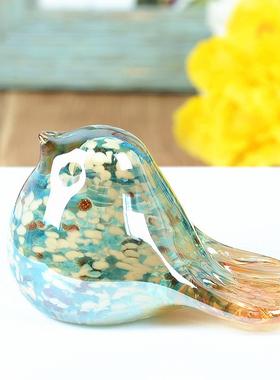 创意琉璃小鸟摆件玻璃工艺礼品摆饰可爱桌面装饰镇纸女生小礼品生