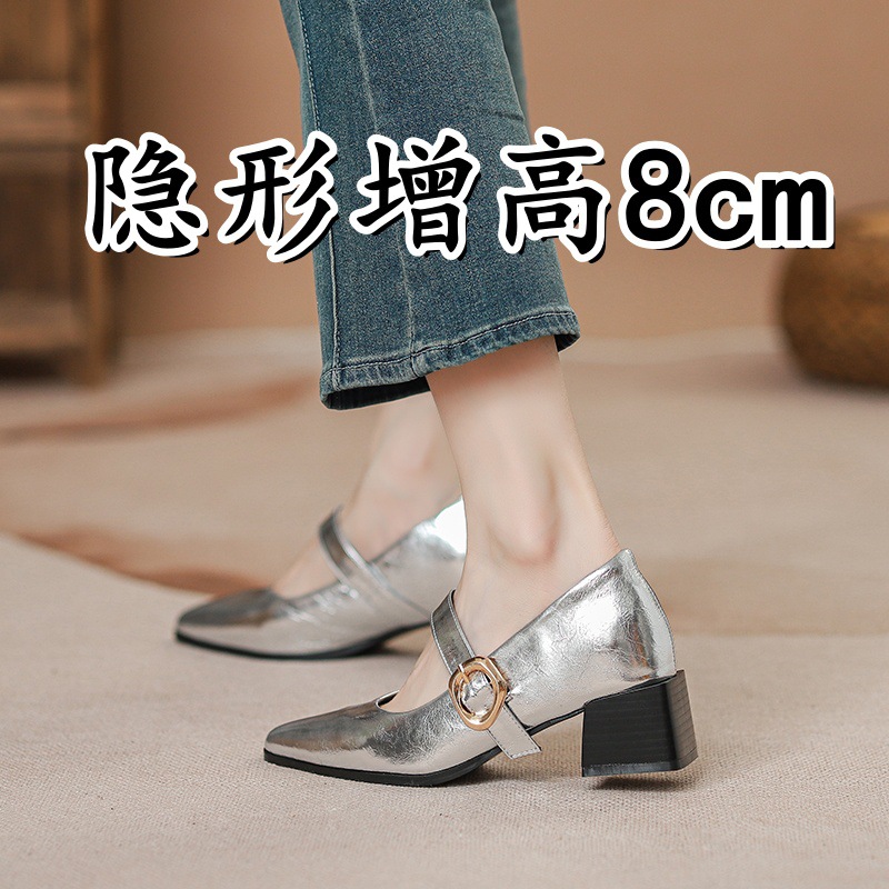 小个子内增高法式单鞋女2025春款