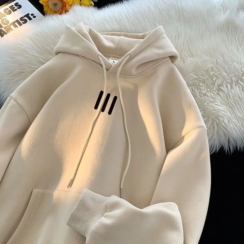 2025连帽加绒卫衣男秋冬潮牌宽松