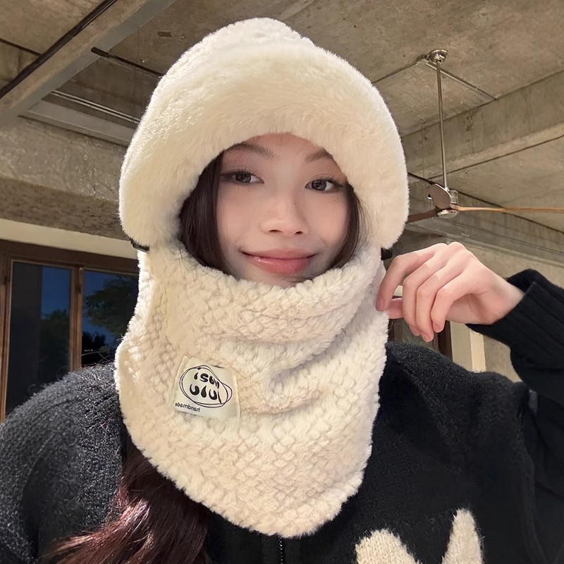 帽子男女秋冬季围脖一体毛绒护耳