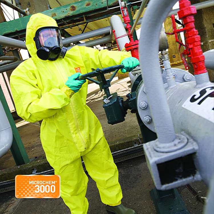 微护佳3000连体防化服 耐酸碱防喷溅化学防护服 化工实验室 跨境