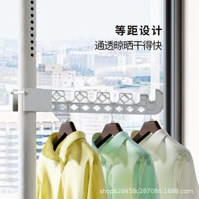 顶天立地衣架置物架置衣架挂衣免打孔伸缩杆O阳台落地卧室内晾衣