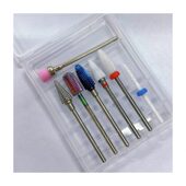 甄选6支装 陶瓷钨钢美甲打磨头清洁美甲刷6支美甲套 美甲打磨头套装