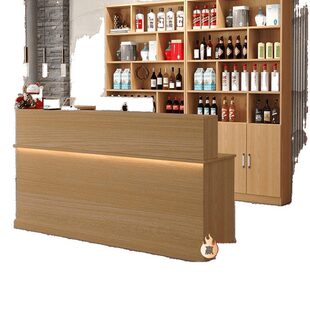 甄选收银台柜台小型简约饭店转角吧台桌商用酒店前台接待台酒柜展