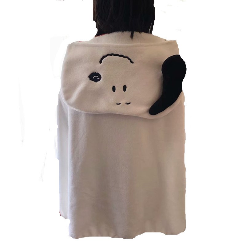 可爱披肩披风斗篷卡通空调毯懒人小毯子单人毛毯办公室.秋冬午睡