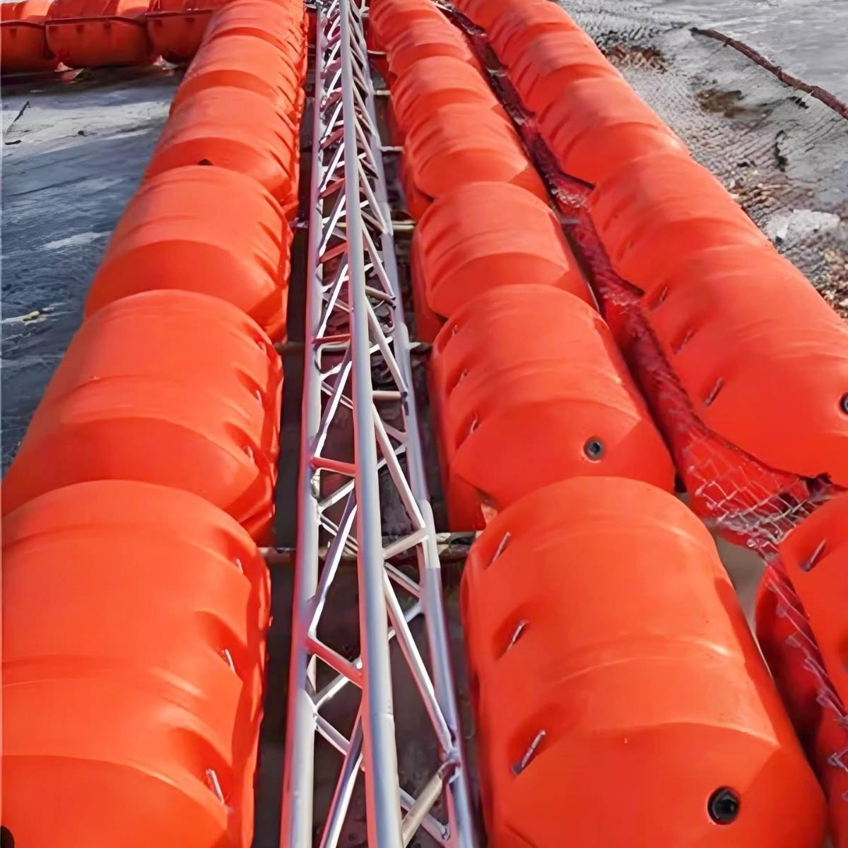 供应治理水下垃圾中间铺钢丝网浮筒塑料浮筒800*1000内径110mm