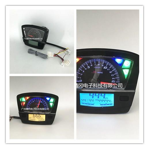出口东南亚摩托车仪表EX5改装LCD里程转速表7色可切换
