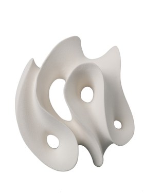 空合现代简约抽象曲线白色陶瓷雕塑 样板房售楼处酒店艺术摆件