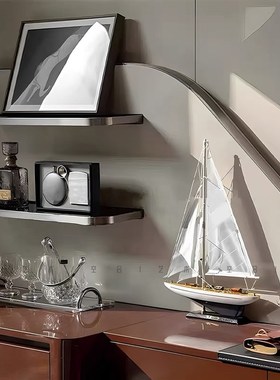 现代简约现代书房桌面帆船创意主题摆件 样板间客厅台面装饰摆件