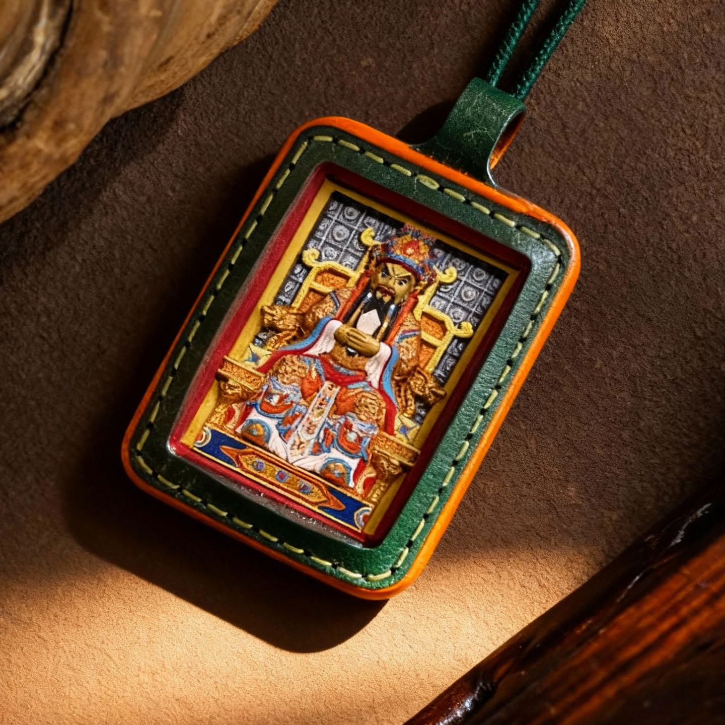 五台山直发手工唐卡佛像吊坠立体高浮雕彩绘擦擦项坠高档藏式挂件