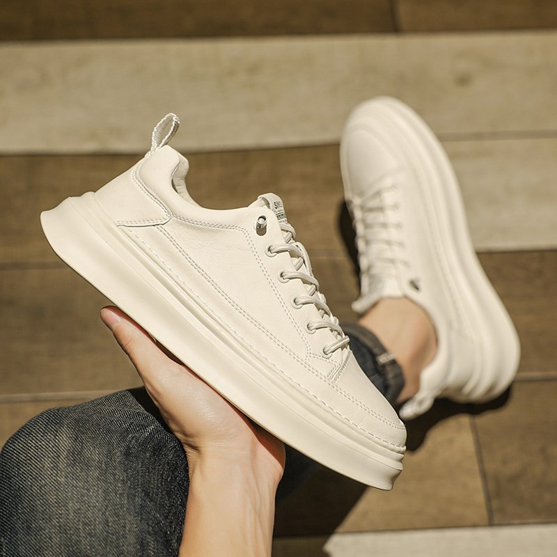 男鞋2024新款夏季透气韩版百搭休闲皮鞋一脚蹬板鞋男士运动小白鞋