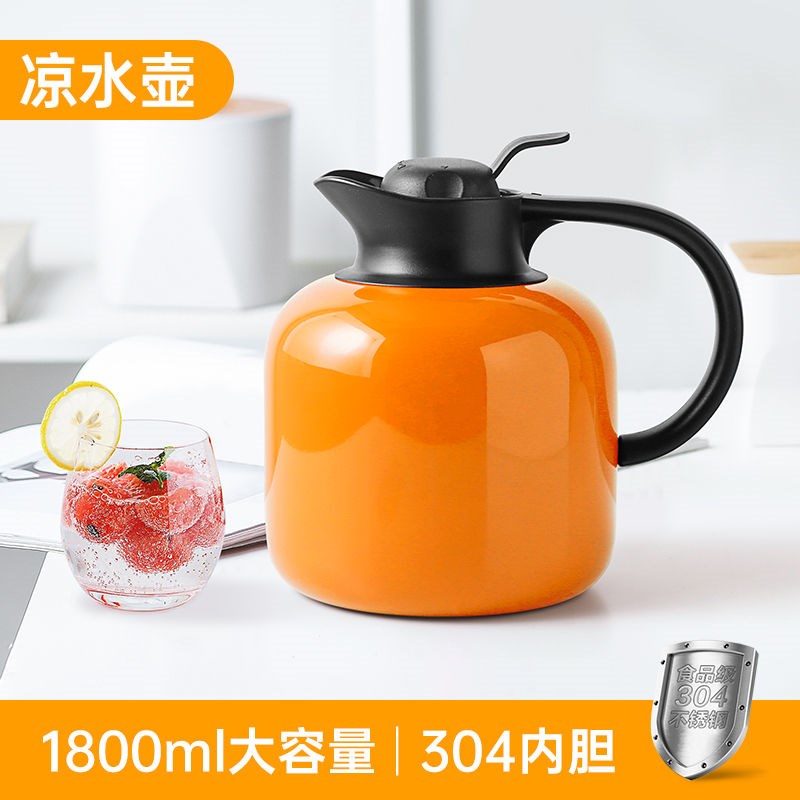 304不锈钢凉水壶抗摔耐热大容量凉茶壶双层隔热冷水壶耐高温
