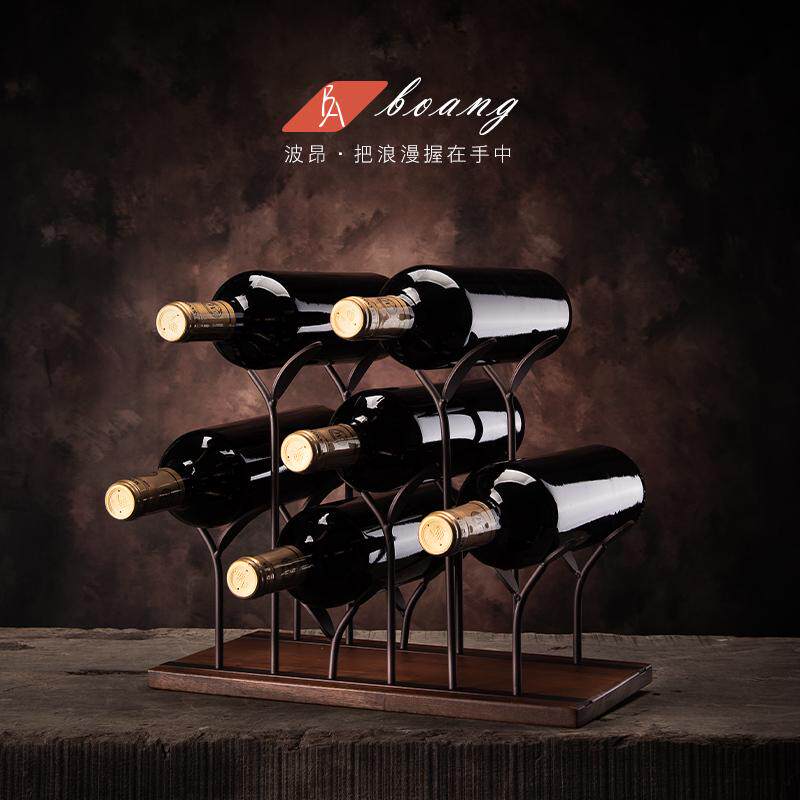 轻客厅收纳实木瓶酒杯红酒奢的架子红酒展示架架现代放倒挂摆件