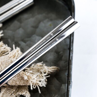 小怪兽316不锈钢筷子家用高档防滑防霉家庭专用方形高级筷子24.5