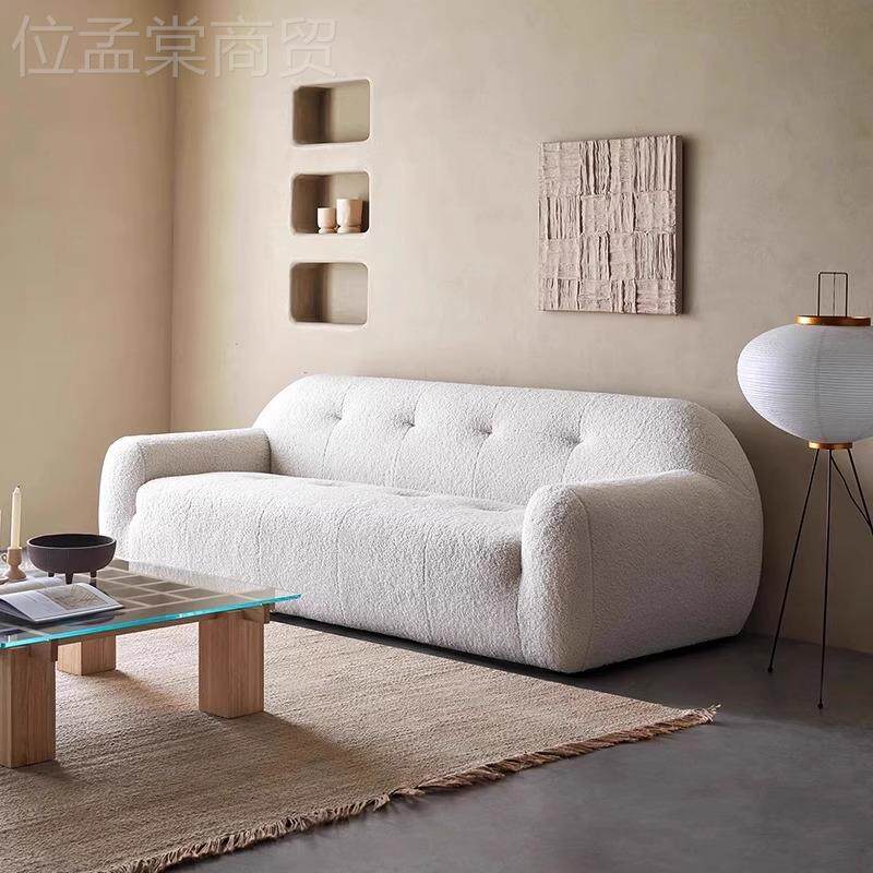 意极式简直VBW排松茸沙发组法复古风创意设计师大小户型式合布艺