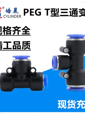PEG8-6 T型三通变径PEG6-4 PEG10-8 PEG12-10/8-4/10-6接头16-12
