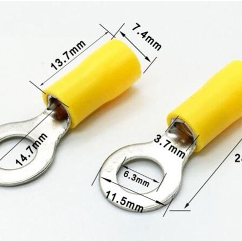 预绝缘圆形端子RV5.5-4/5/6/8/10/12/4S接线端子 线耳 护套铜鼻子