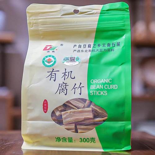 有机腐竹/豆腐皮/豆腐丝干货特产豆制品凉拌火锅食材炒菜易泡300g