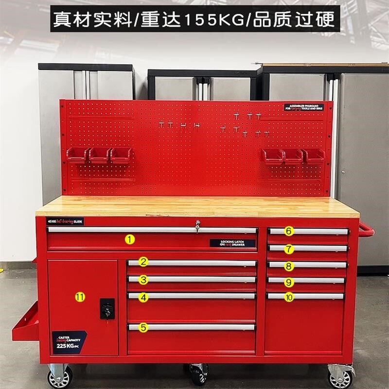 欧美工具车推车重型车间用汽修移动维修工具柜多功能手推车