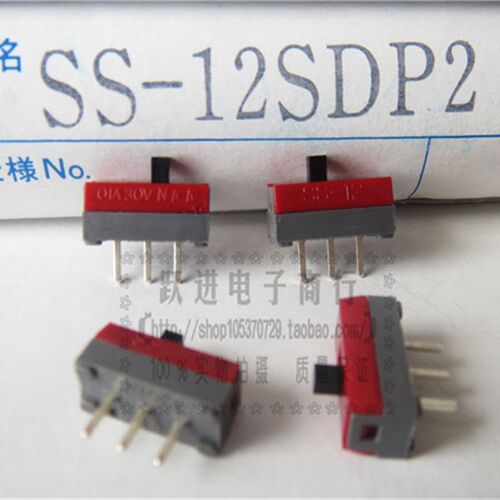 进口日本产NKK SS-12SDP2滑动开关3脚2档拨动开关 0.1A30V 2.5mm